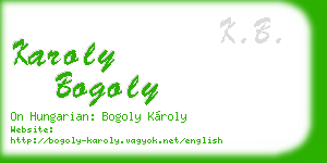 karoly bogoly business card