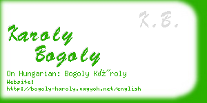 karoly bogoly business card